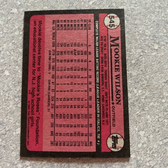 Mookie Wilson Mets vintage baseball card - Picture 2 of 2